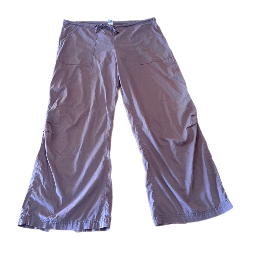 Be Present Vintage Purple Iridescent Back Split Hem Yoga Pants Sz Large